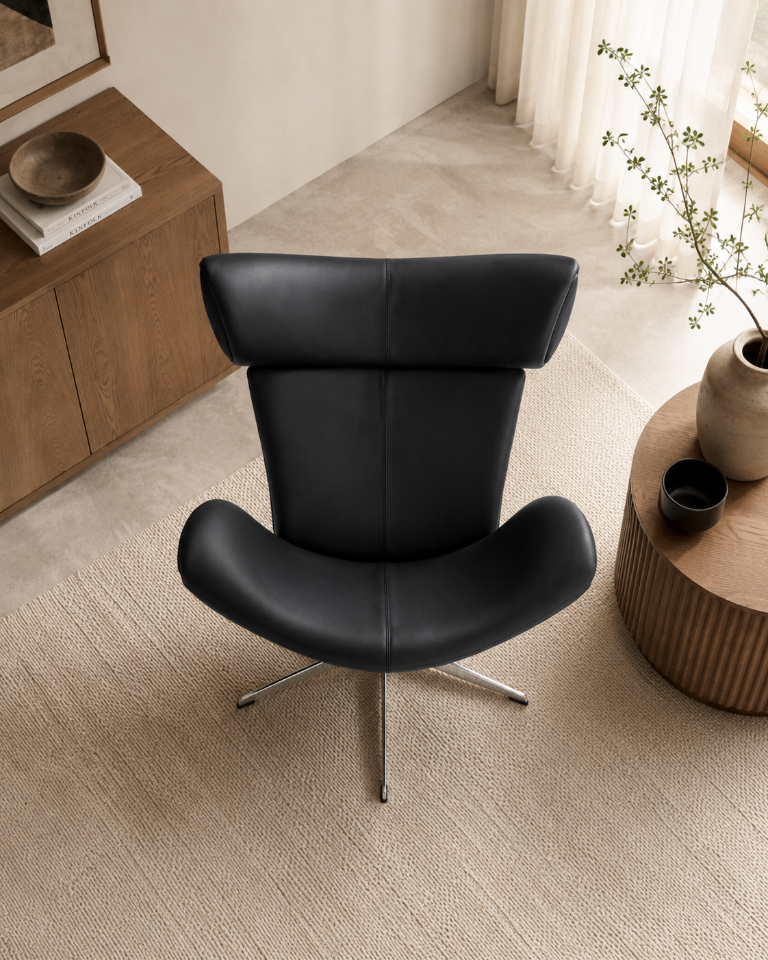 Dorian Faux Leather Lounge Chair