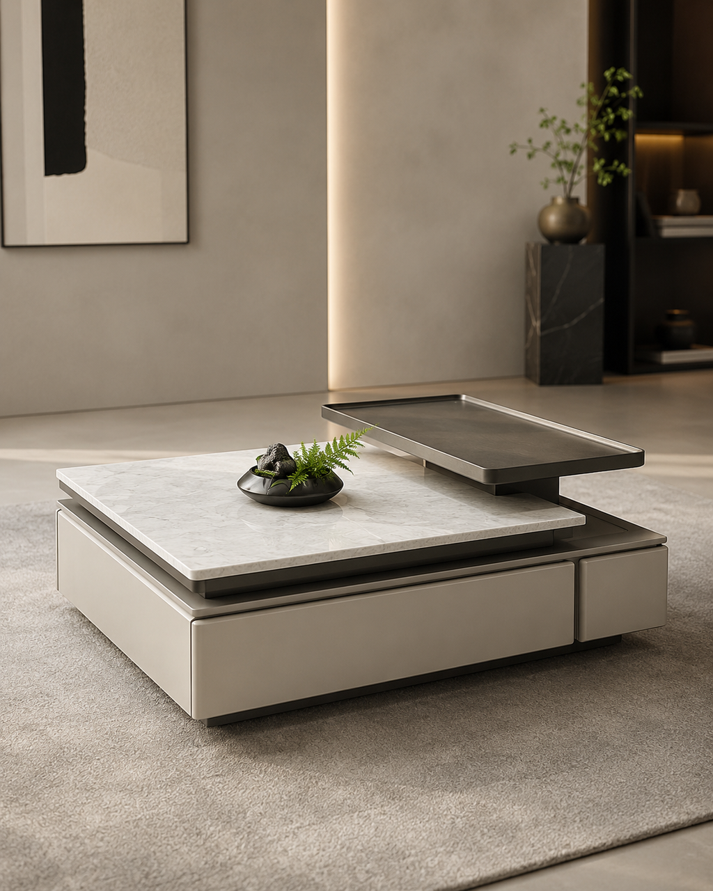 Elyse Sintered Stone Storage Coffee Table