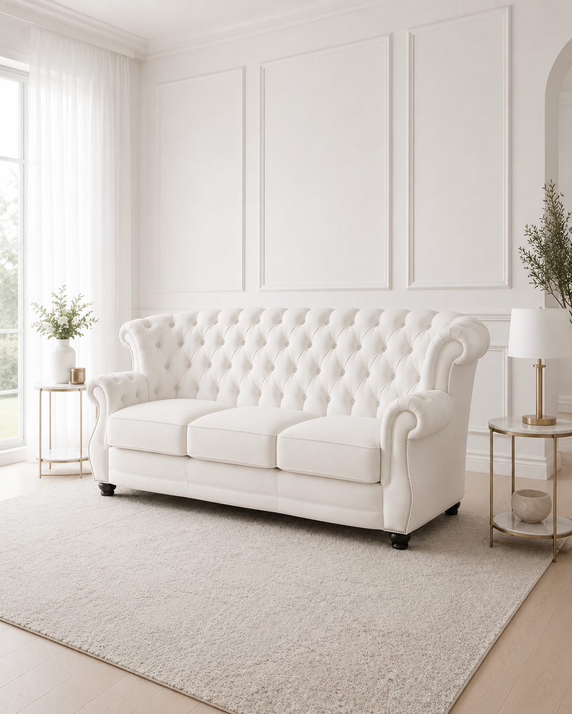Belgrave Genuine Leather Highback Sofa