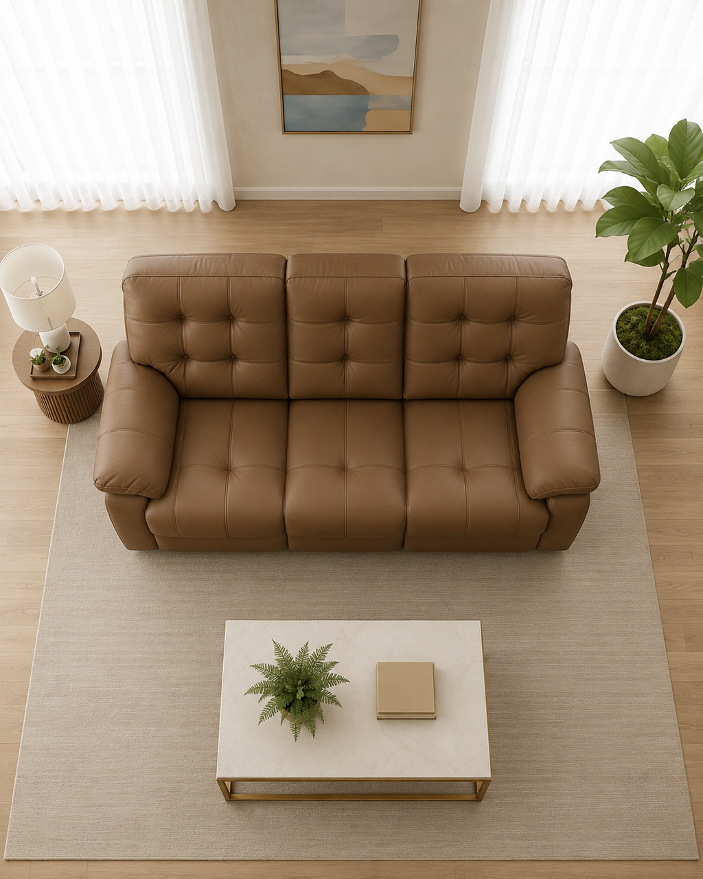 Camden Genuine Leather Recliner Sofa