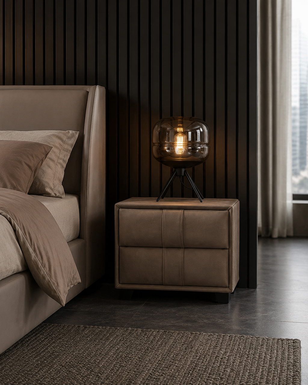 Selene Soft-Touch Bedside Table
