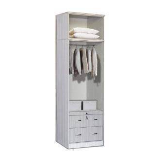 Megafurniture | Dennie 5ft White Wash Open Door Wardrobe | Open Door Wardrobe