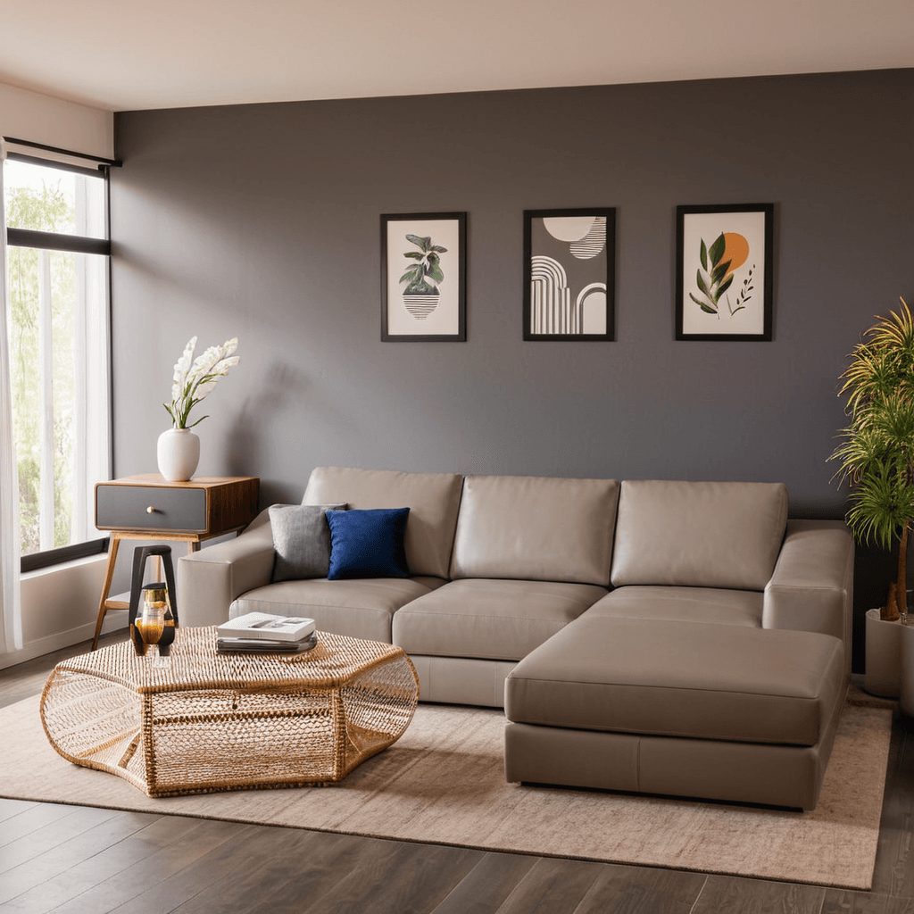 Deryk Faux Leather L-Shaped Sofa