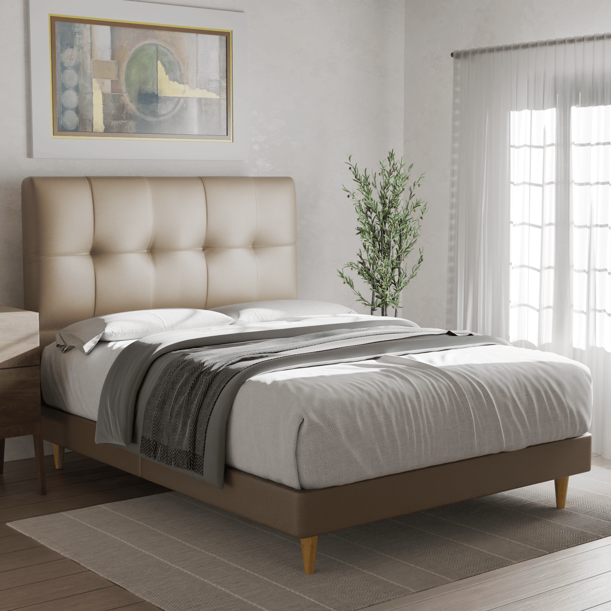 Megafurniture | Devon Faux Leather Bed Frame | Bed