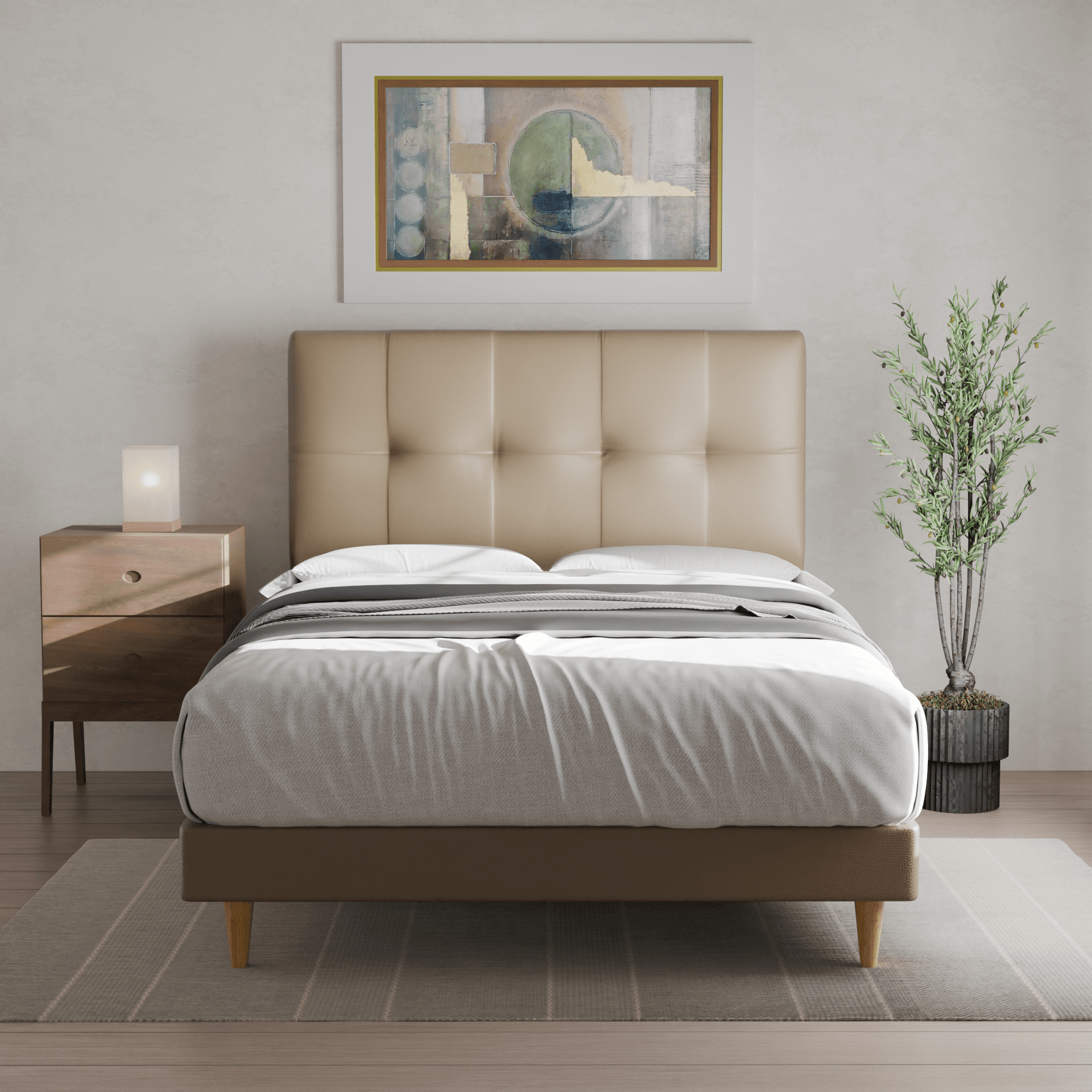 Megafurniture | Devon Faux Leather Bed Frame | Bed