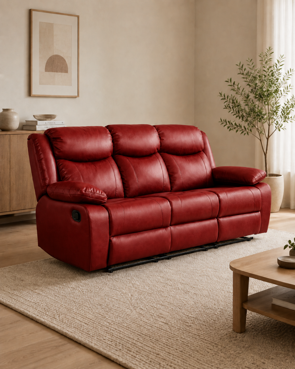Beaumont Genuine Leather Recliner Sofa