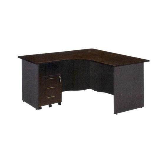 Megafurniture | Dolly L-shaped Study Table with Mobile Pedestal | Study Table
