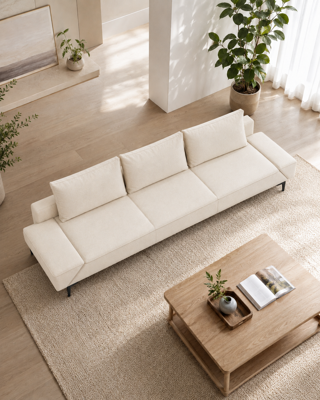 Tova Fabric Rotatable Armrest Sofa