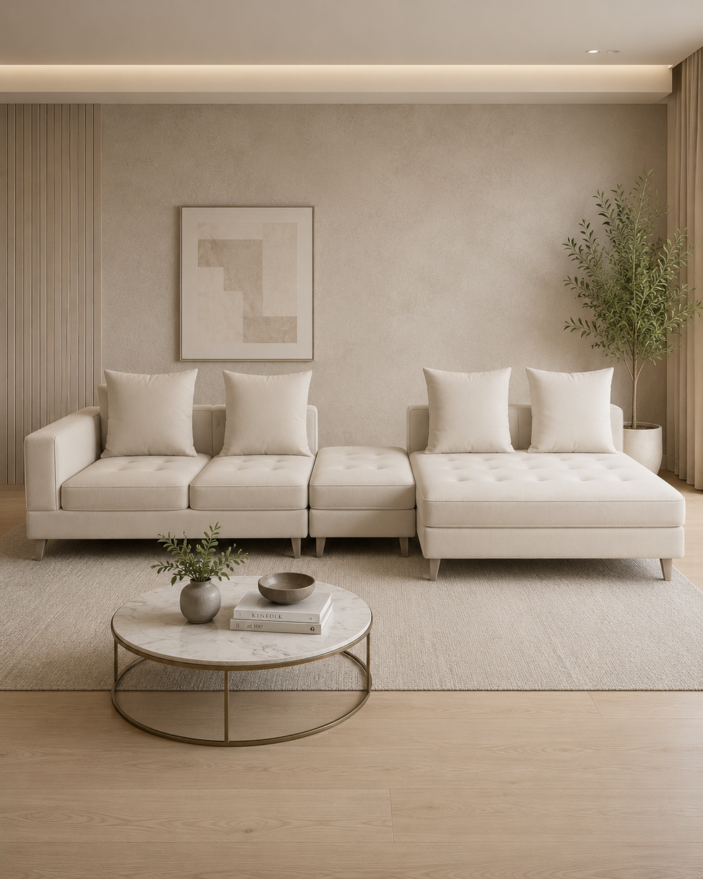 Avenor Fabric L-Shaped Sofa