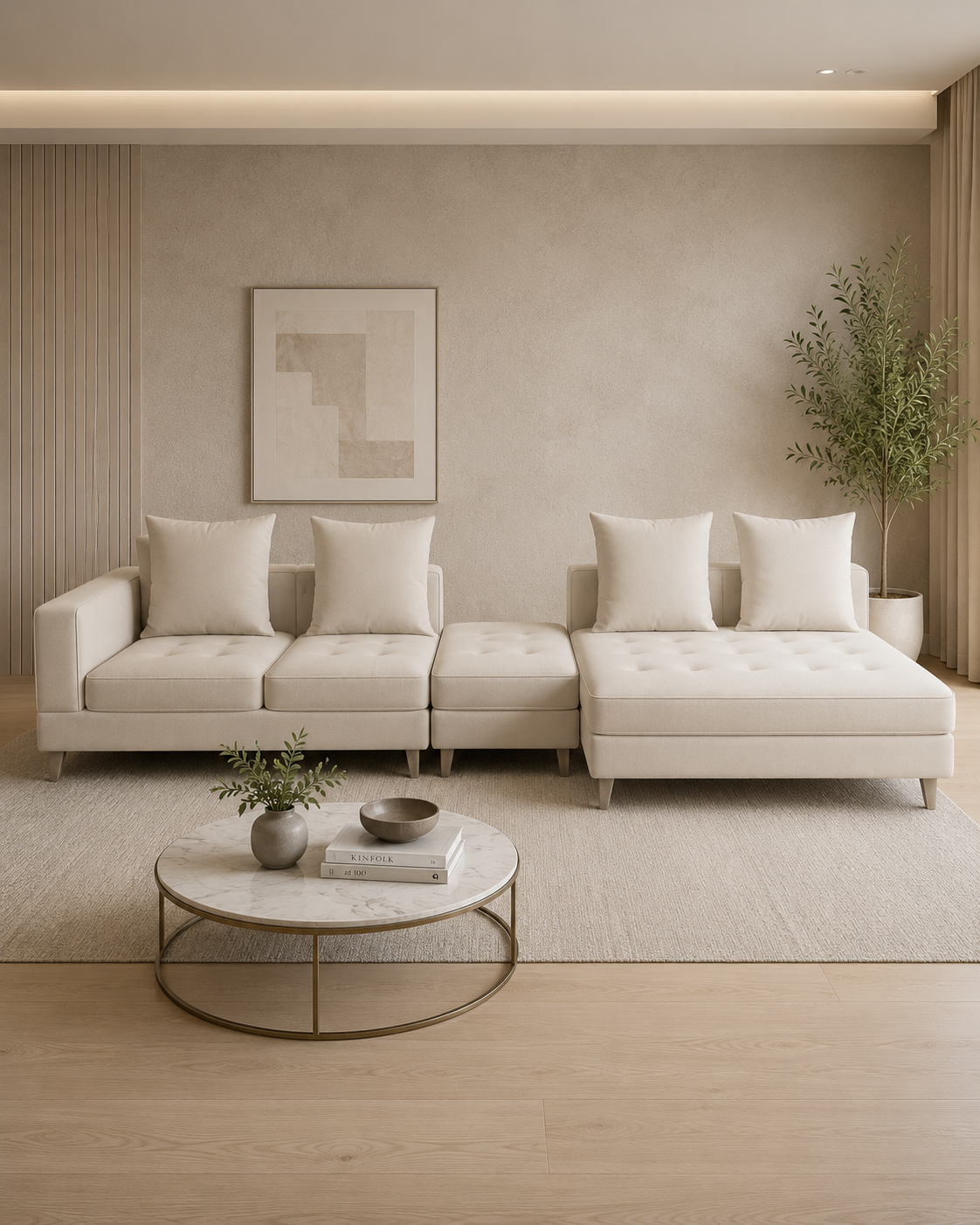 Avenor Fabric L-Shaped Sofa