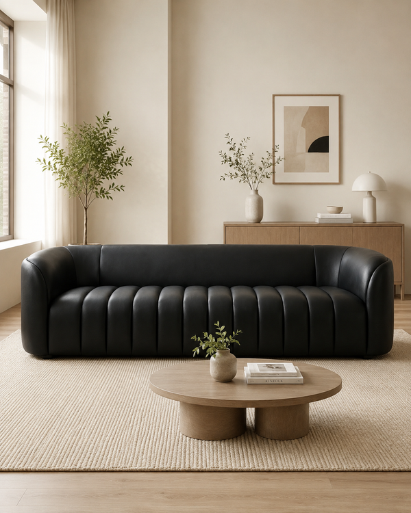 Livia Faux Leather Sofa