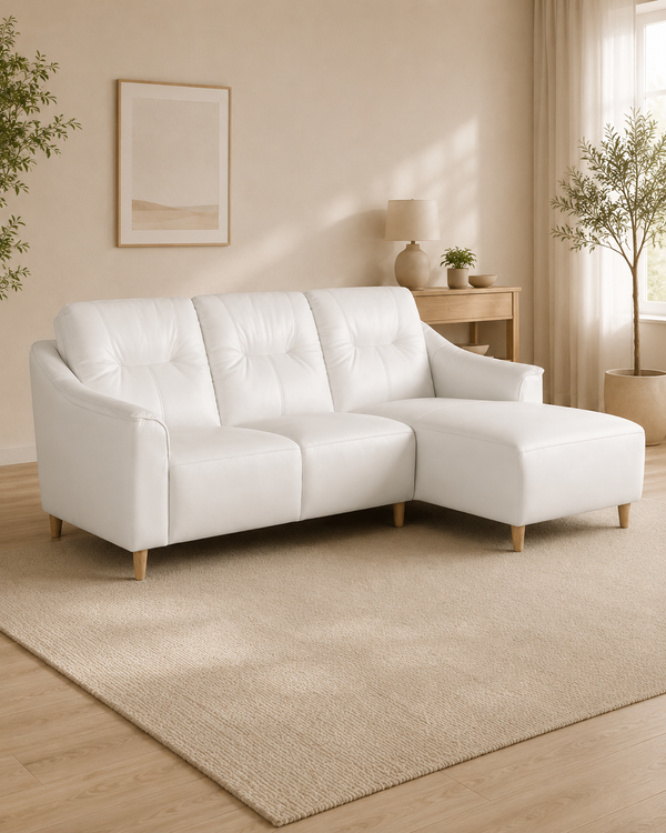 Rothbury Half Leather Chaise Sofa