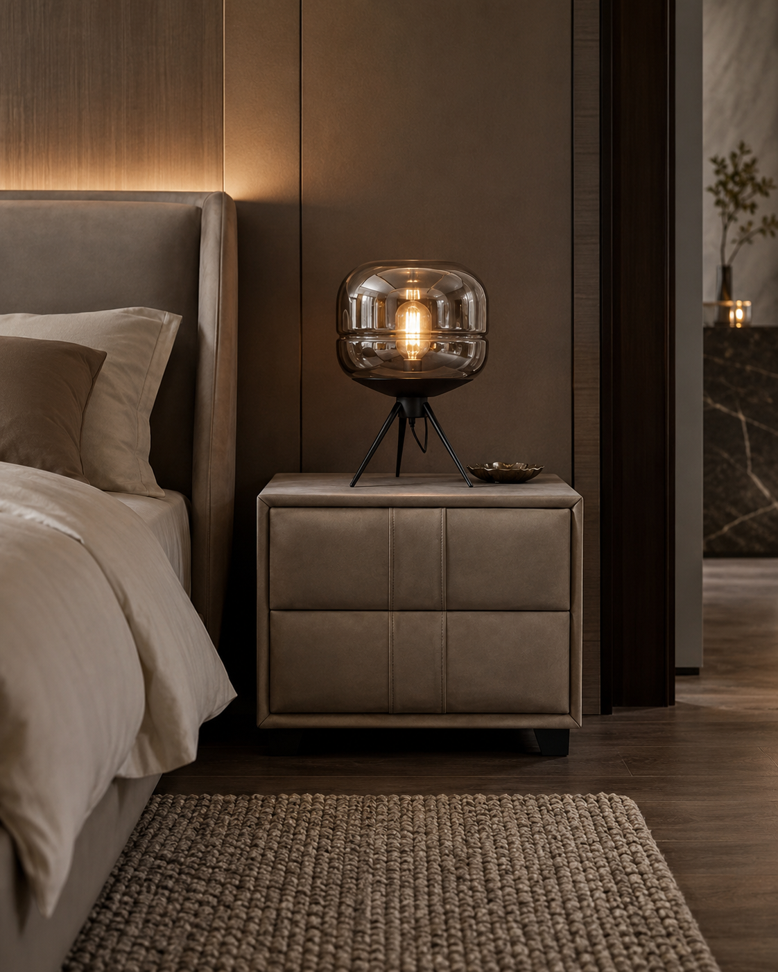 Selene Soft-Touch Bedside Table
