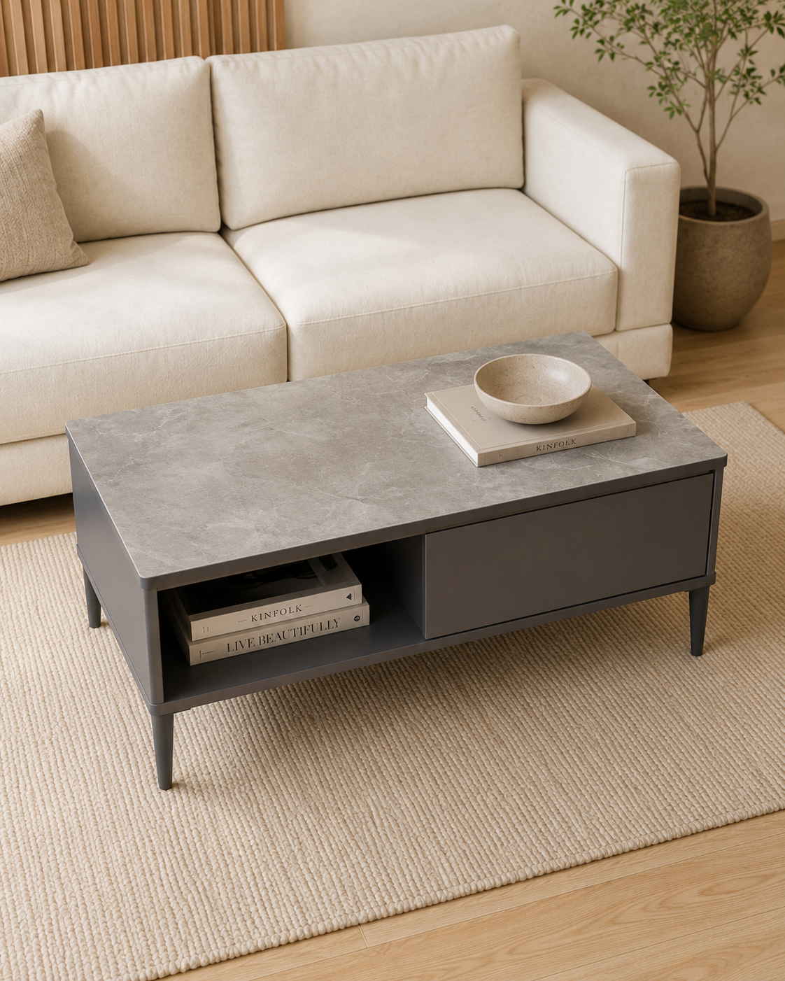 Dorian Sintered Stone Storage Coffee Table