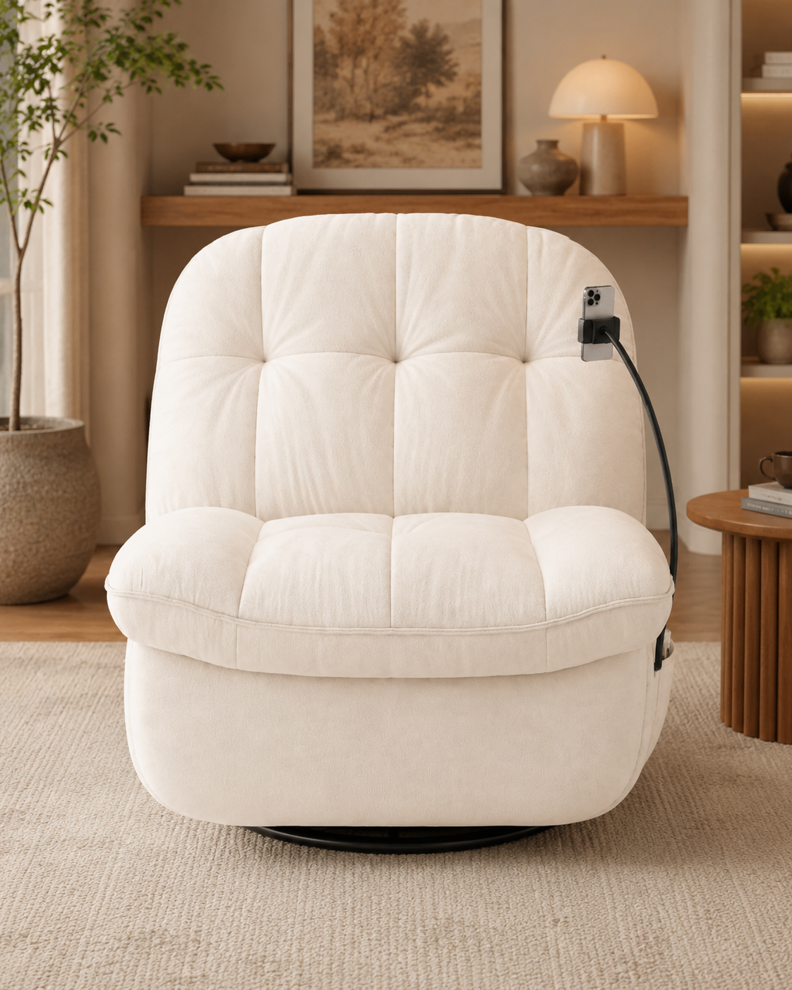 Calla Fabric Swivel Recliner Armchair