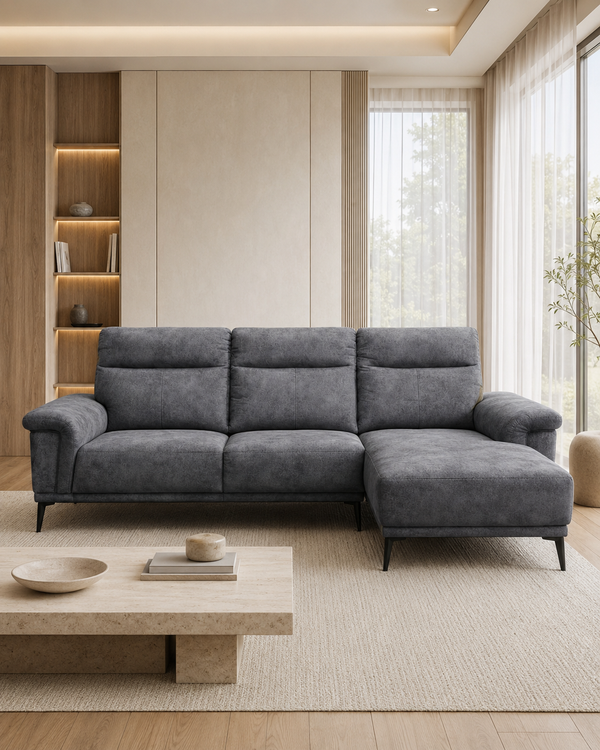 Vireo Fabric L-Shaped Sofa