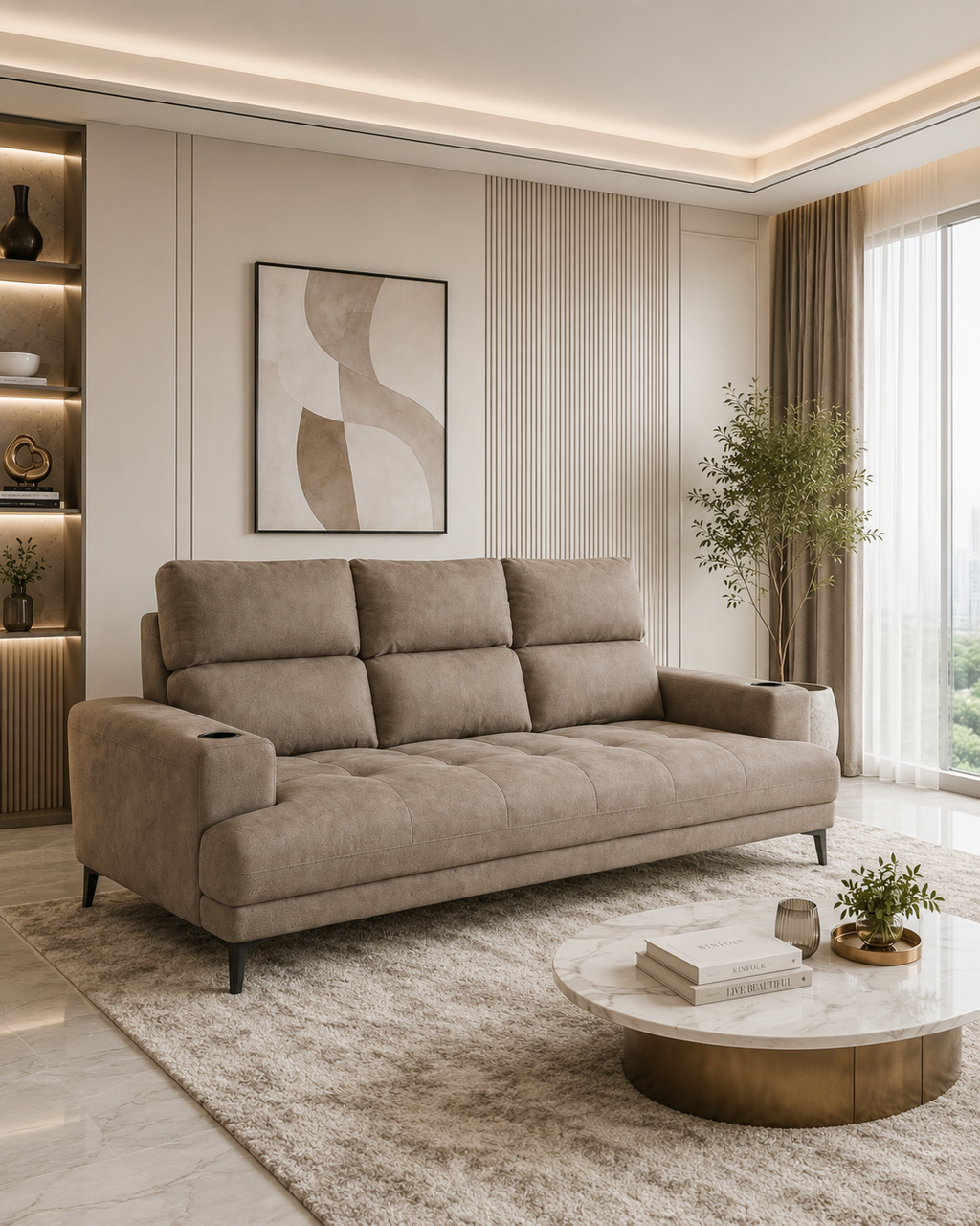 Tilden Fabric Adjustable Backrest Sofa