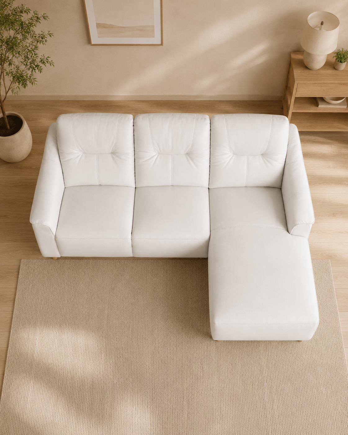 Rothbury Half Leather Chaise Sofa