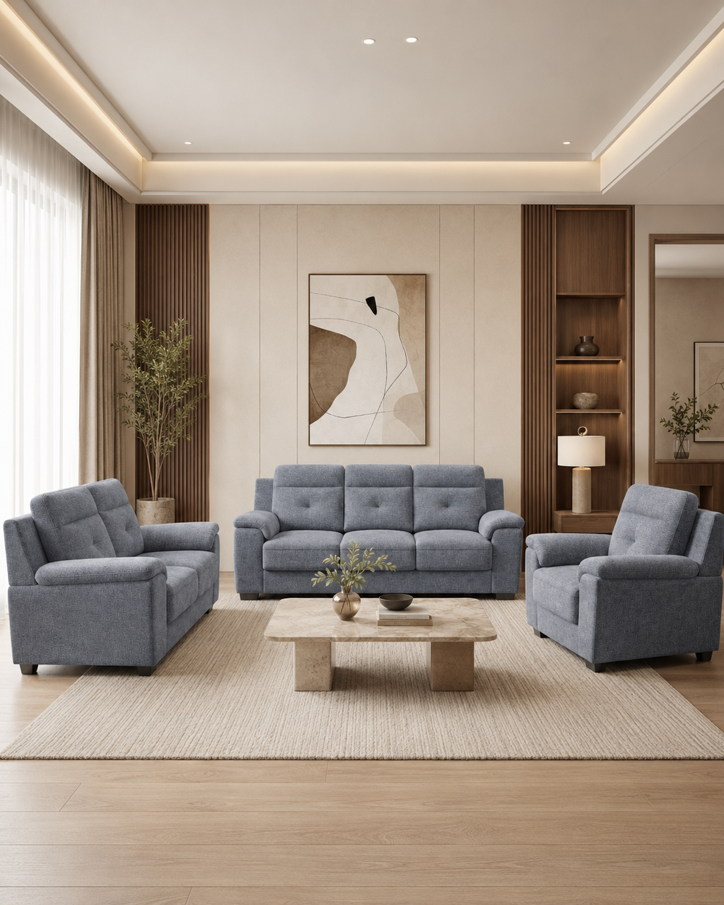 Ashby Fabric Sofa Set
