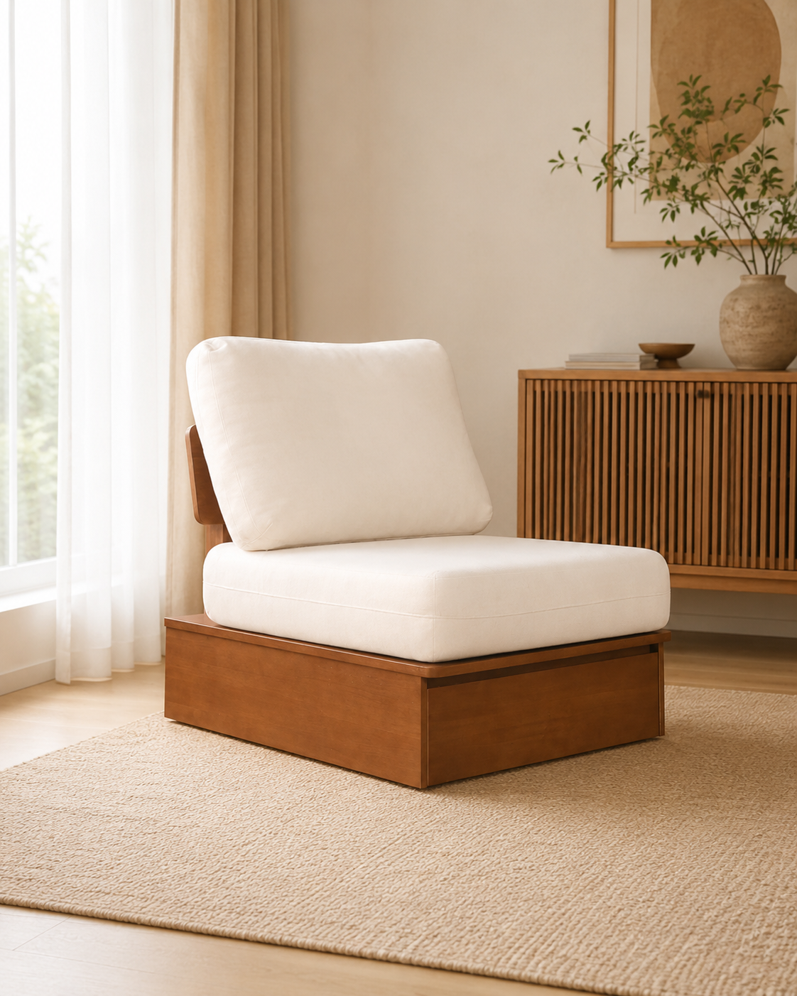 Elara Wooden Storage Sofa