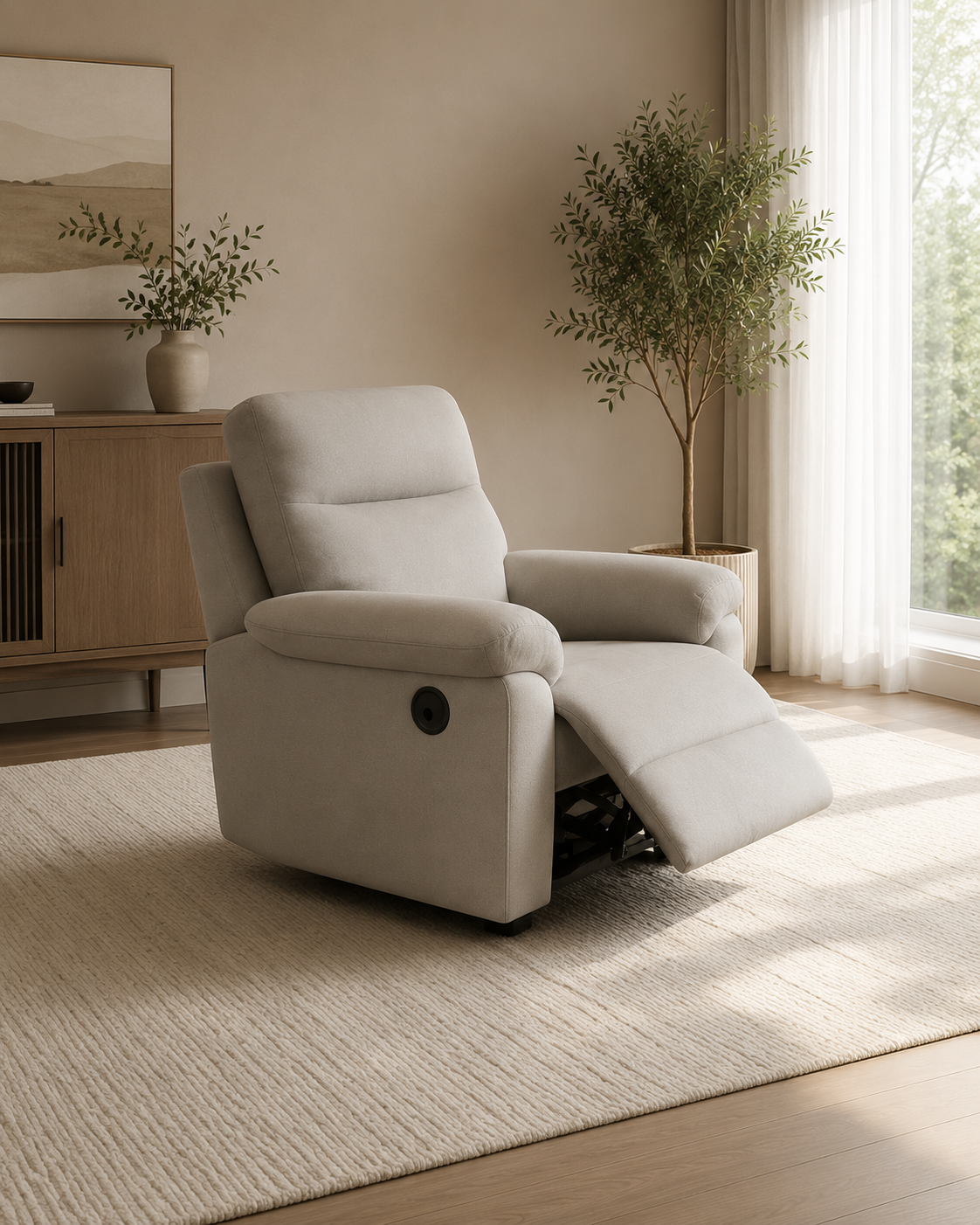 Ansel Fabric Recliner Sofa