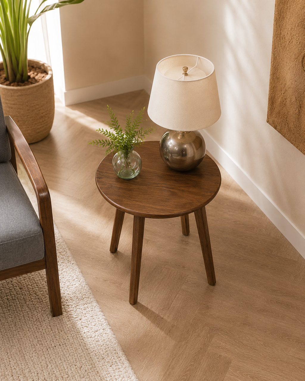 Enso Round Wooden Side Table