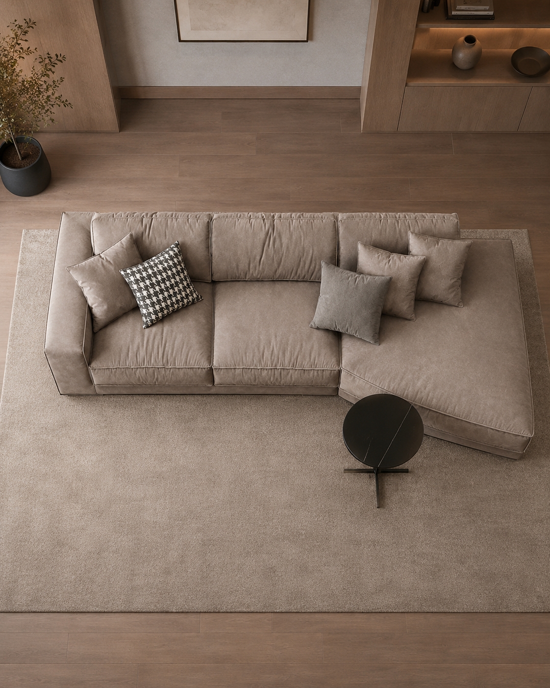 Langford Fabric Angled Sectional Sofa