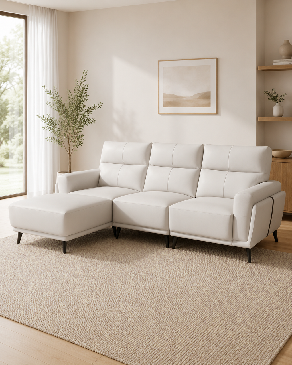 Vionne Fabric L-Shaped Sofa