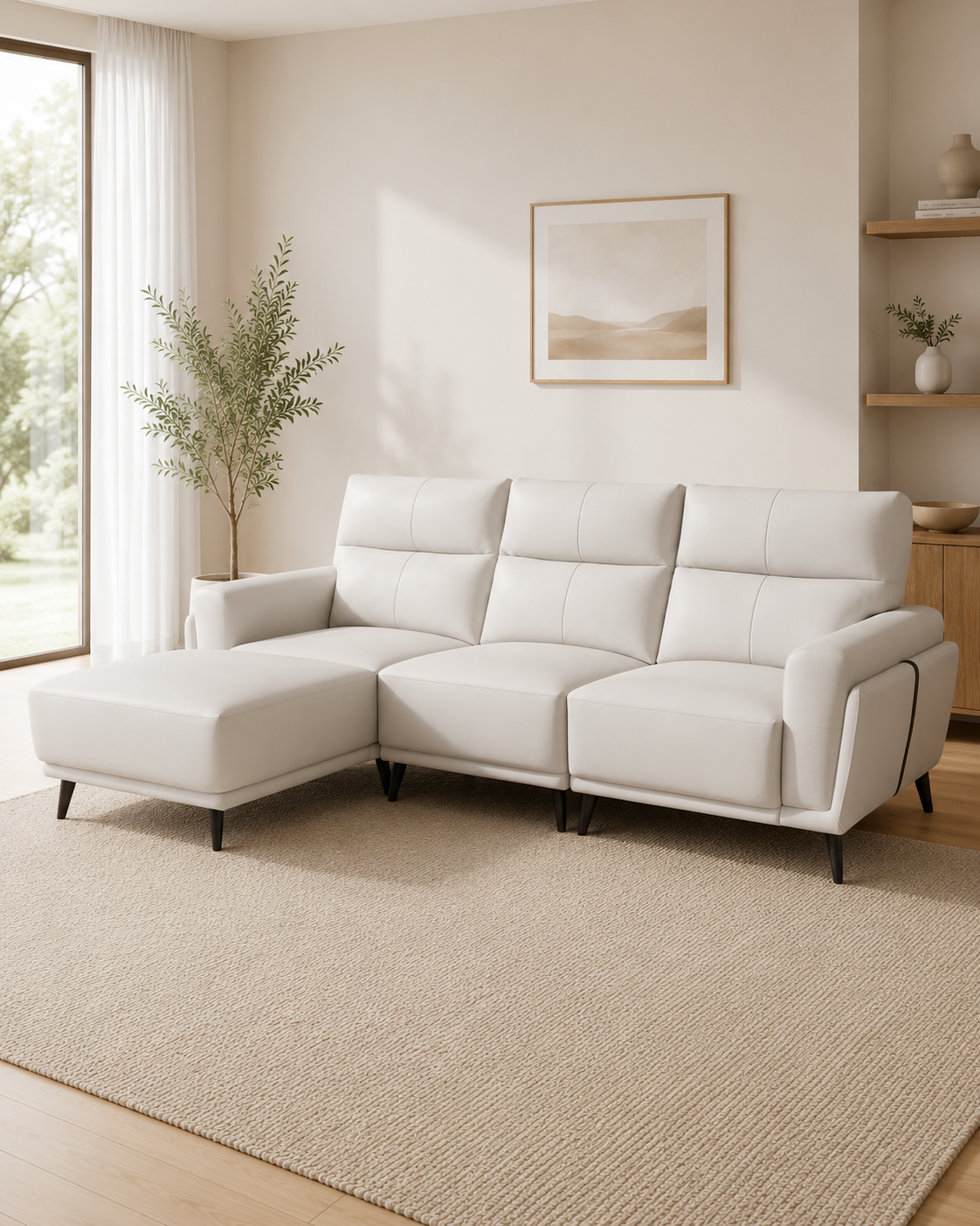 Vionne Fabric L-Shaped Sofa