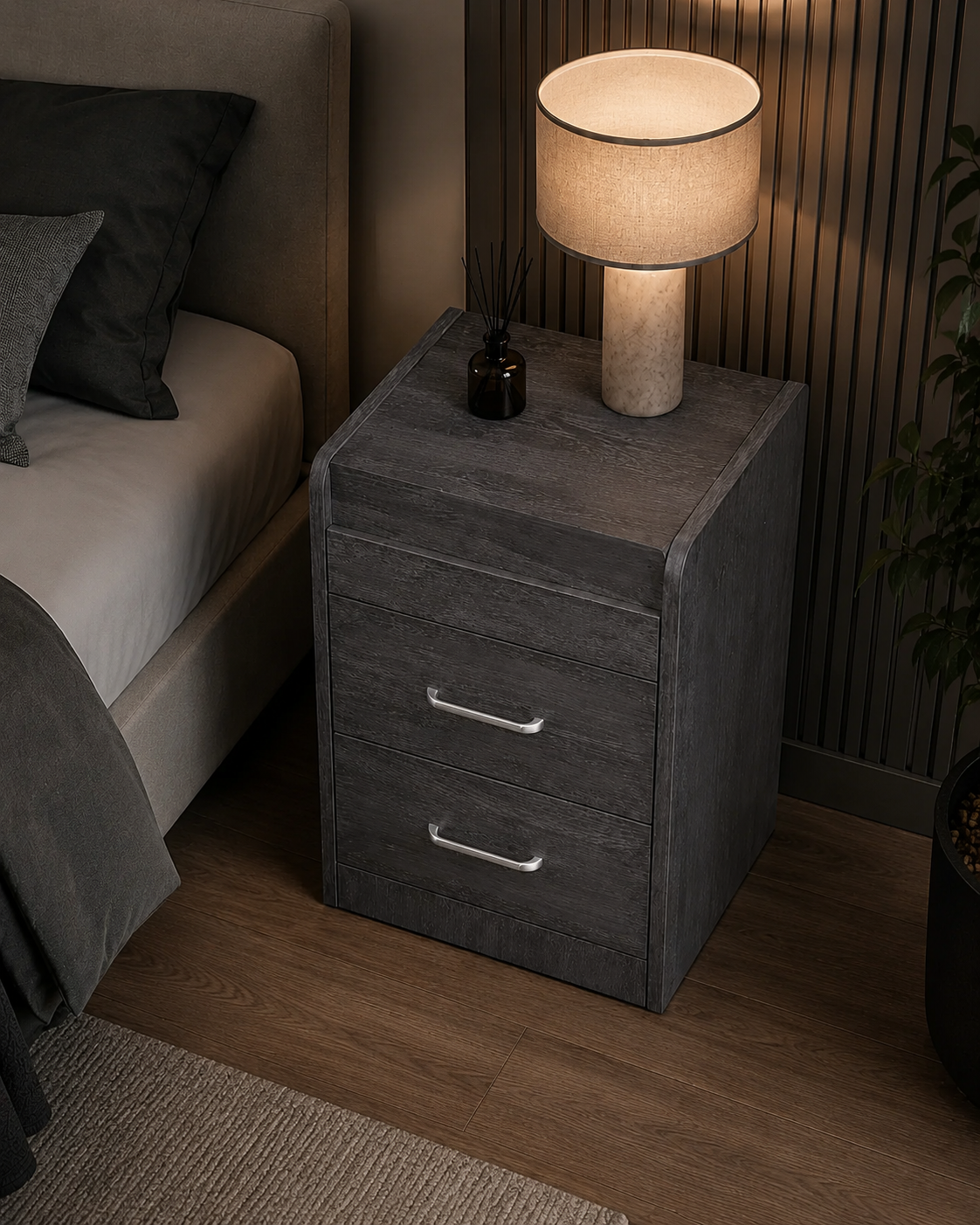Dusk Grey Bedside Table