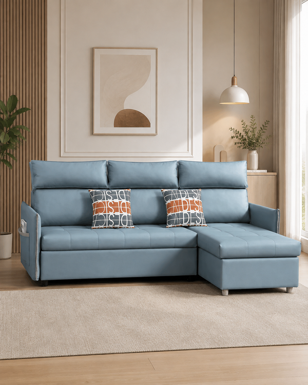 Eldoria Leathaire Storage Sofa Bed