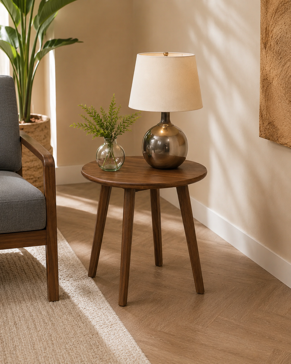 Enso Round Wooden Side Table