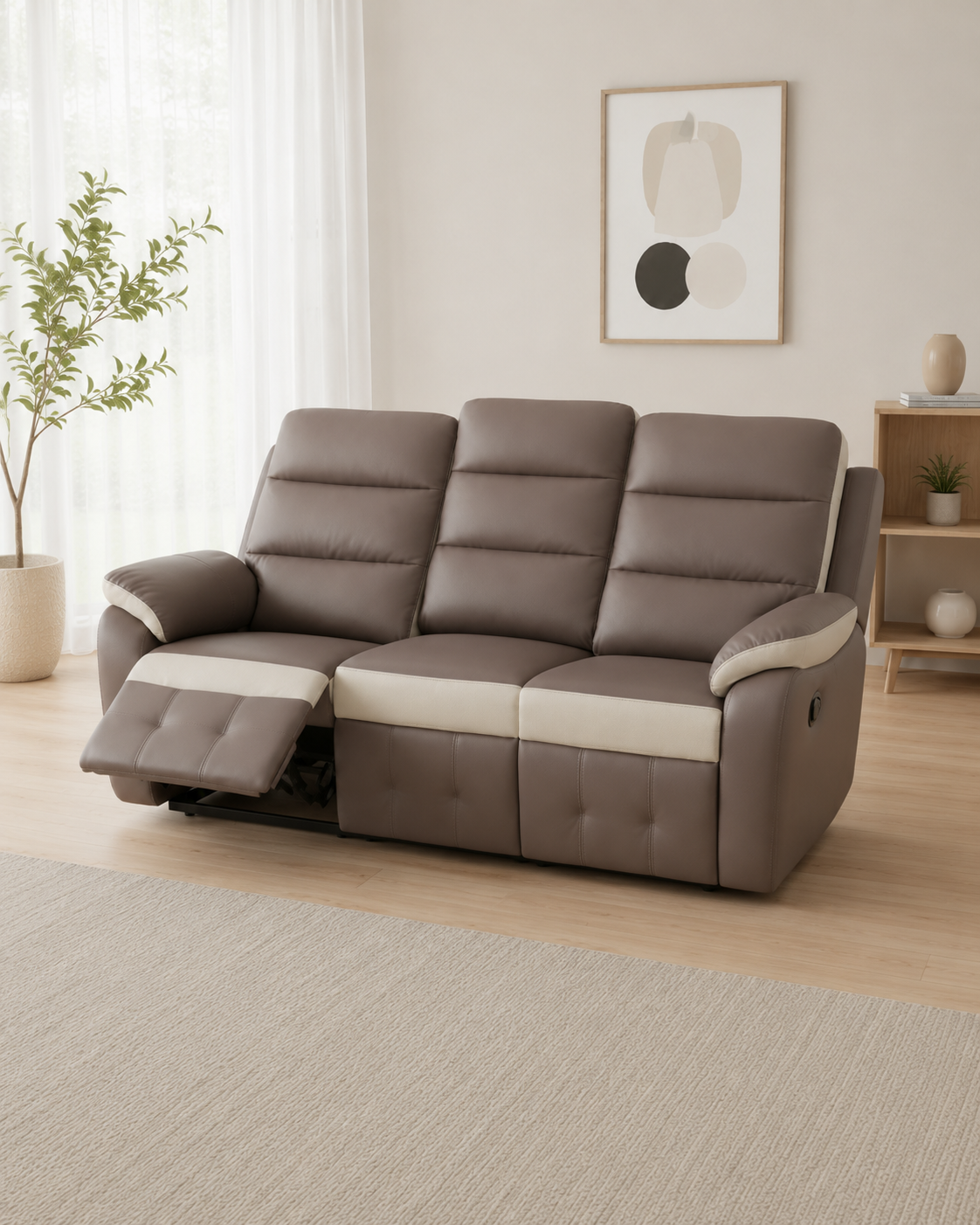 Merritt Genuine Leather Recliner Sofa