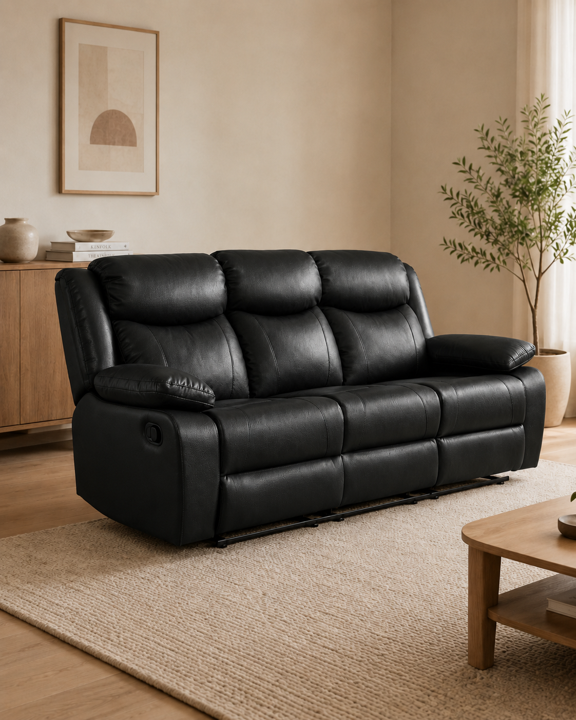 Beaumont Genuine Leather Recliner Sofa