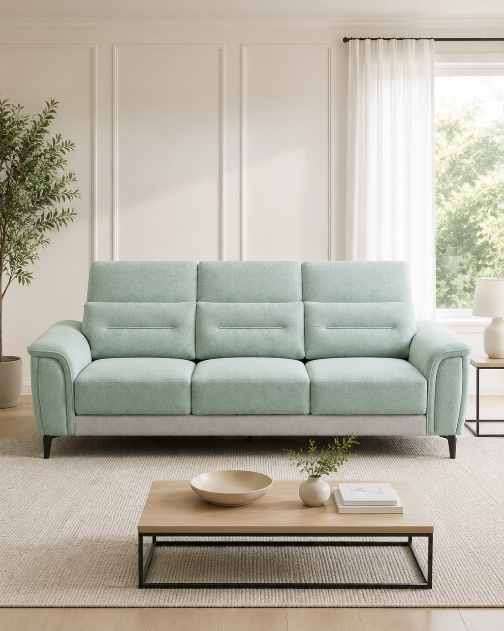 Ciela Fabric Adjustable Headrest Slider Sofa