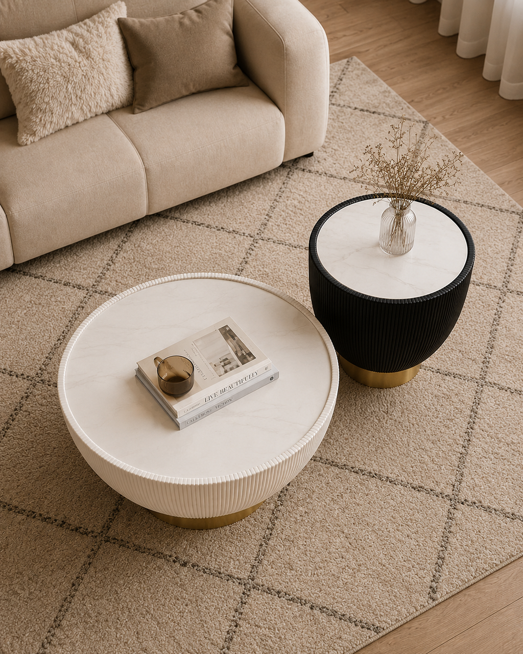 Nacre Fluted Coffee Table