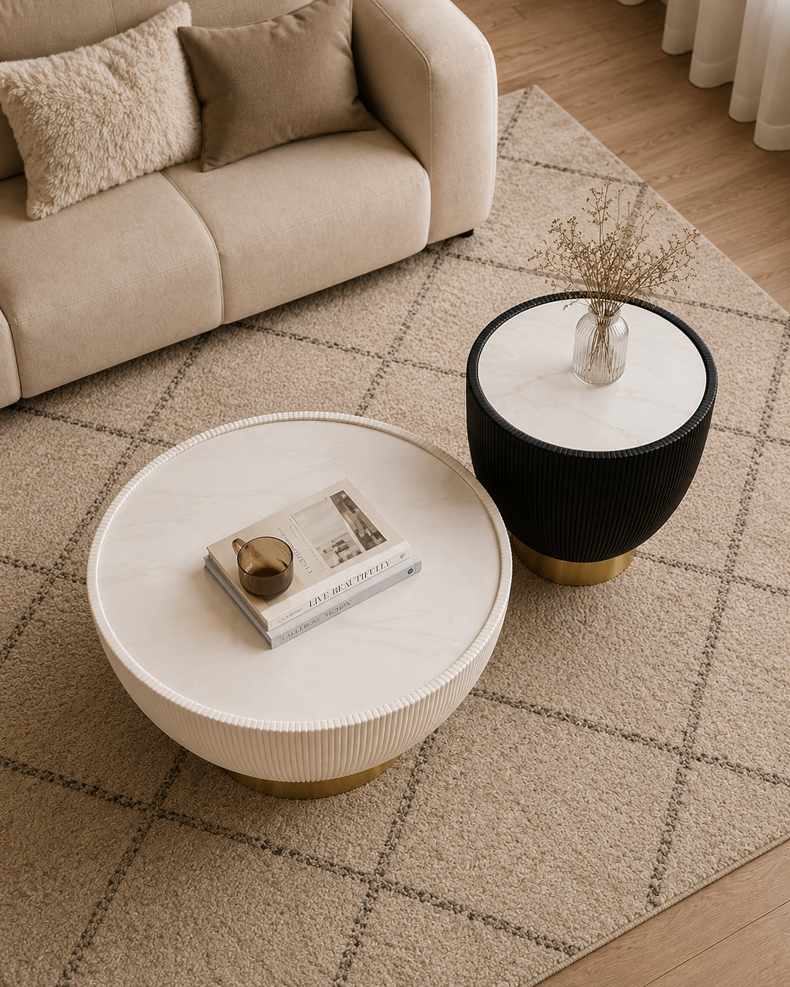 Nacre Fluted Coffee Table