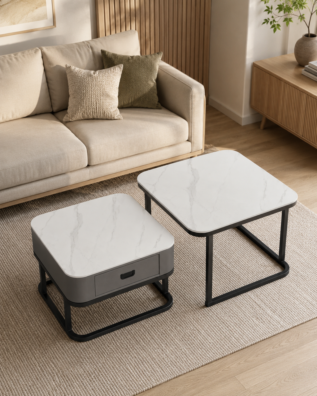 Ruelle Sintered Stone Nesting Coffee Table