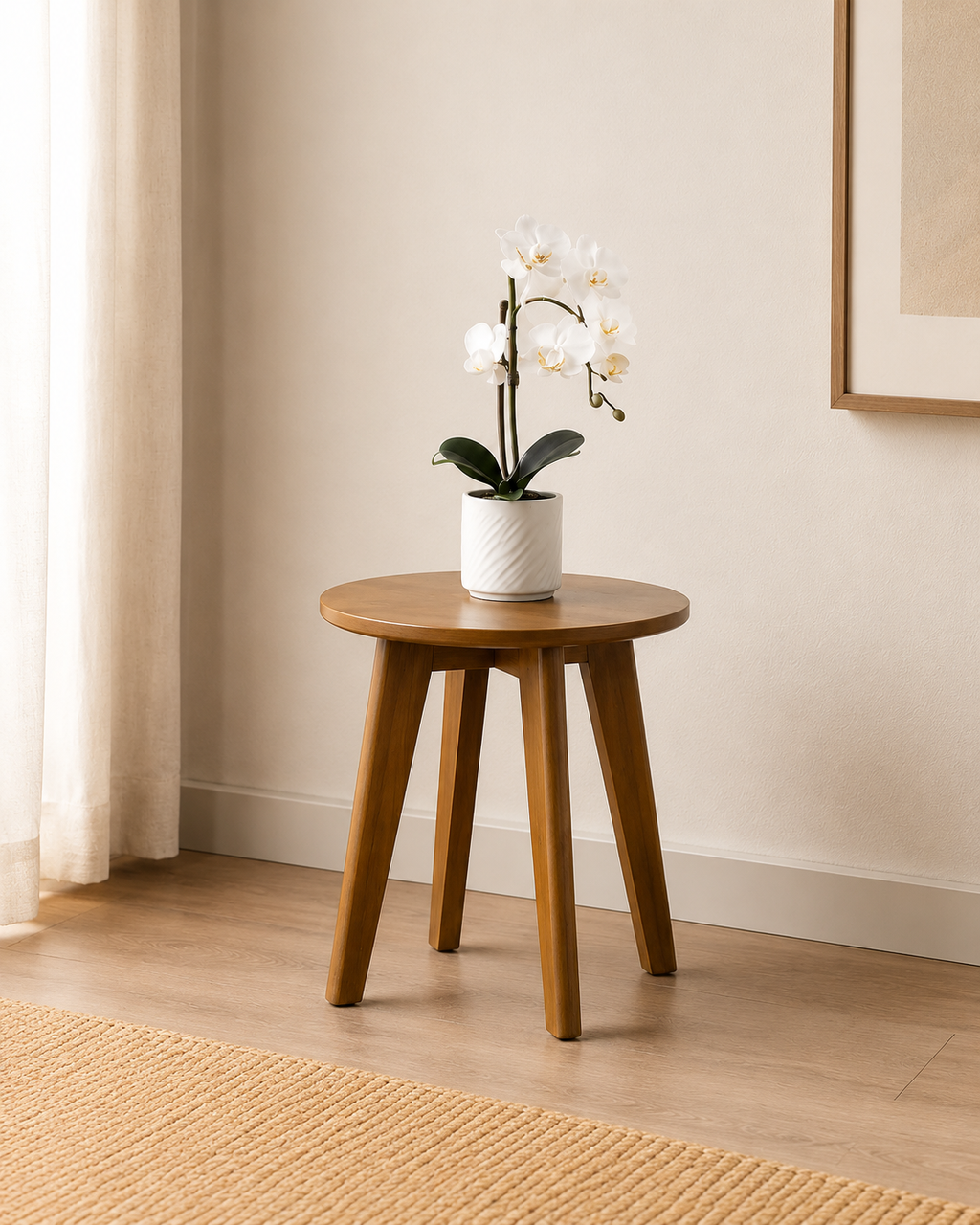 Ayla Round Wooden Side Table