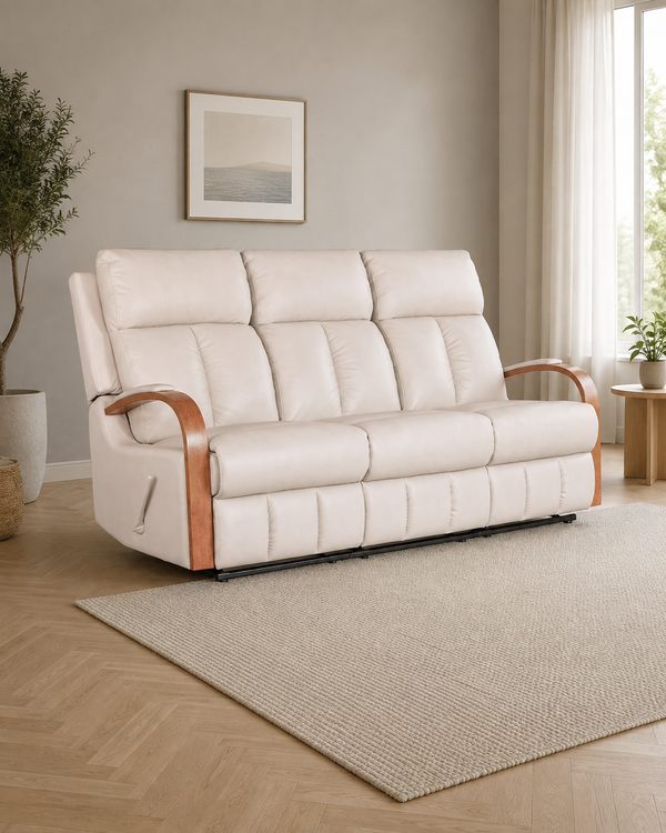 Kirkwood Half Leather Recliner Sofa