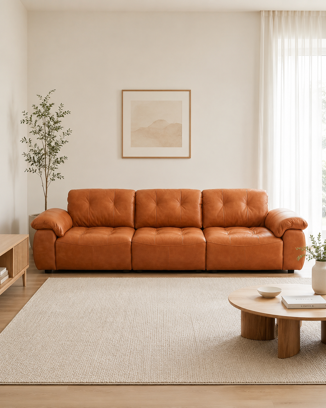 Vionna Leather Adjustable Backrest Sofa