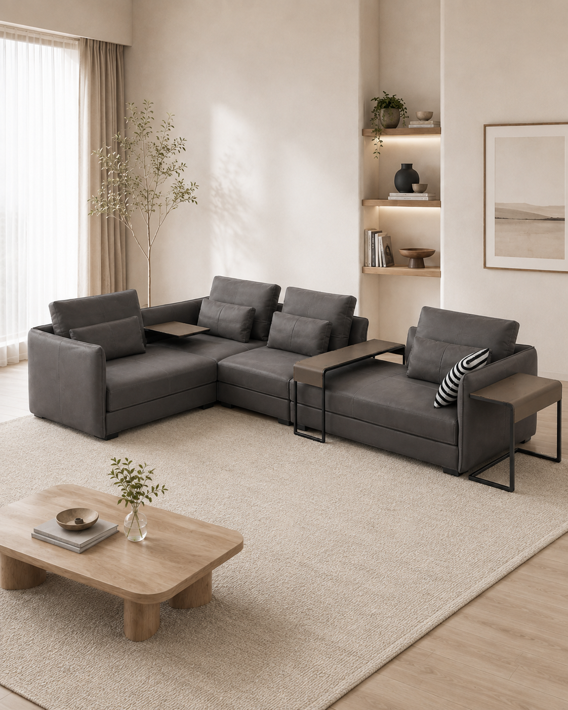 Louvain Genuine Leather Sectional Sofa