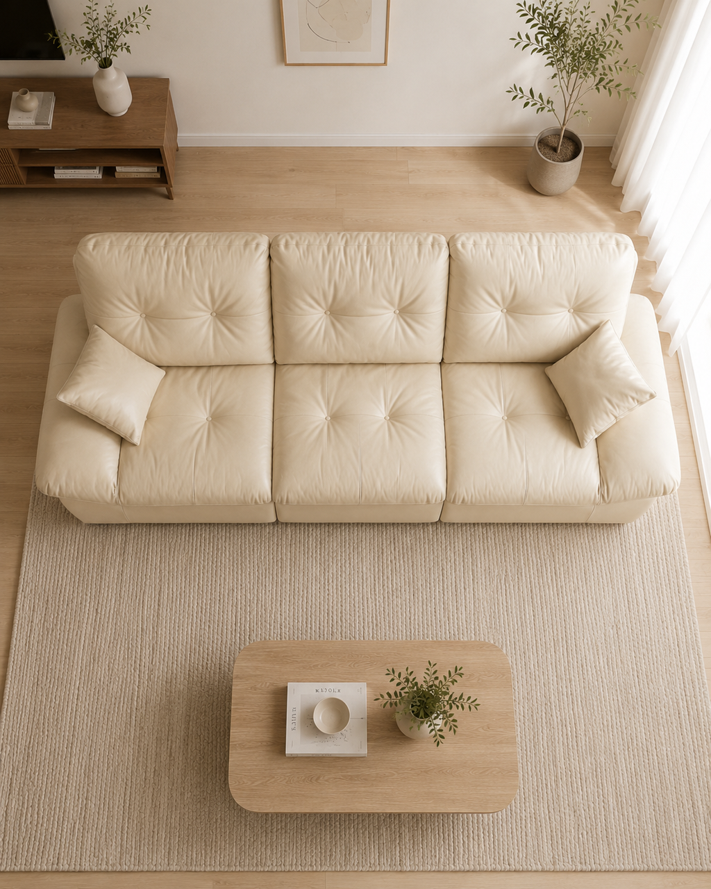 Brielle Leather Adjustable Backrest Sofa