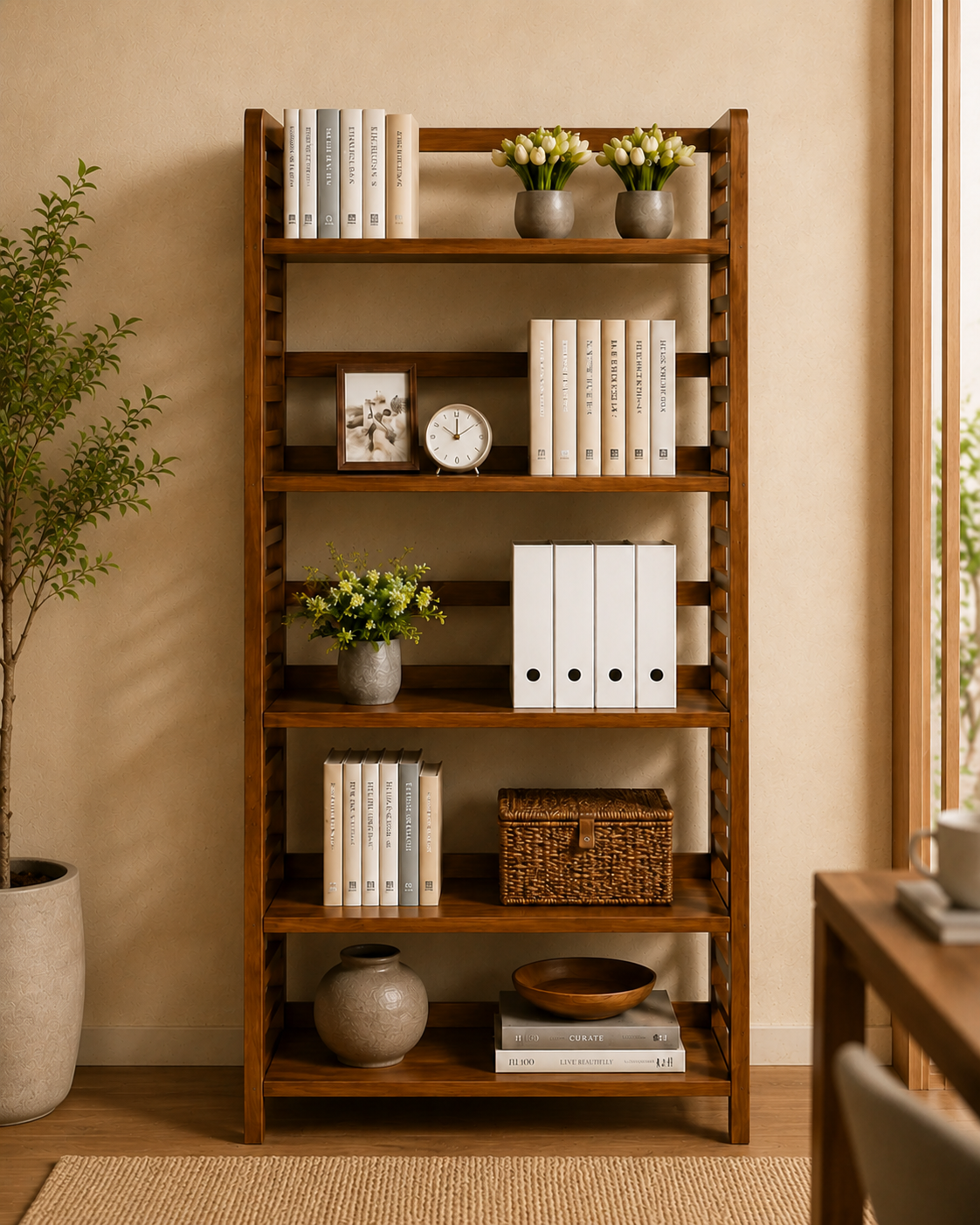 Reed Solid Wood Bookshelf