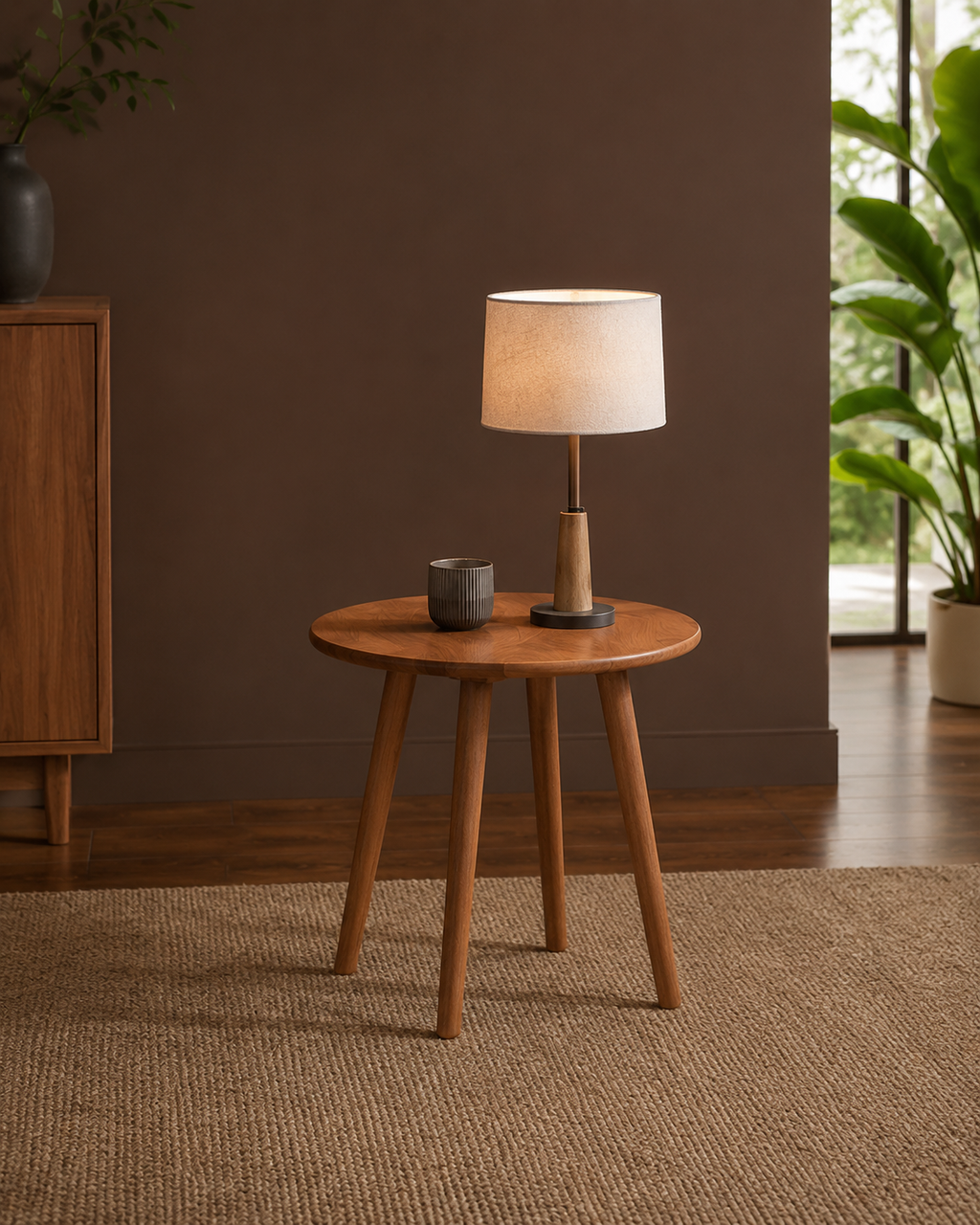 Orla Round Wooden Side Table