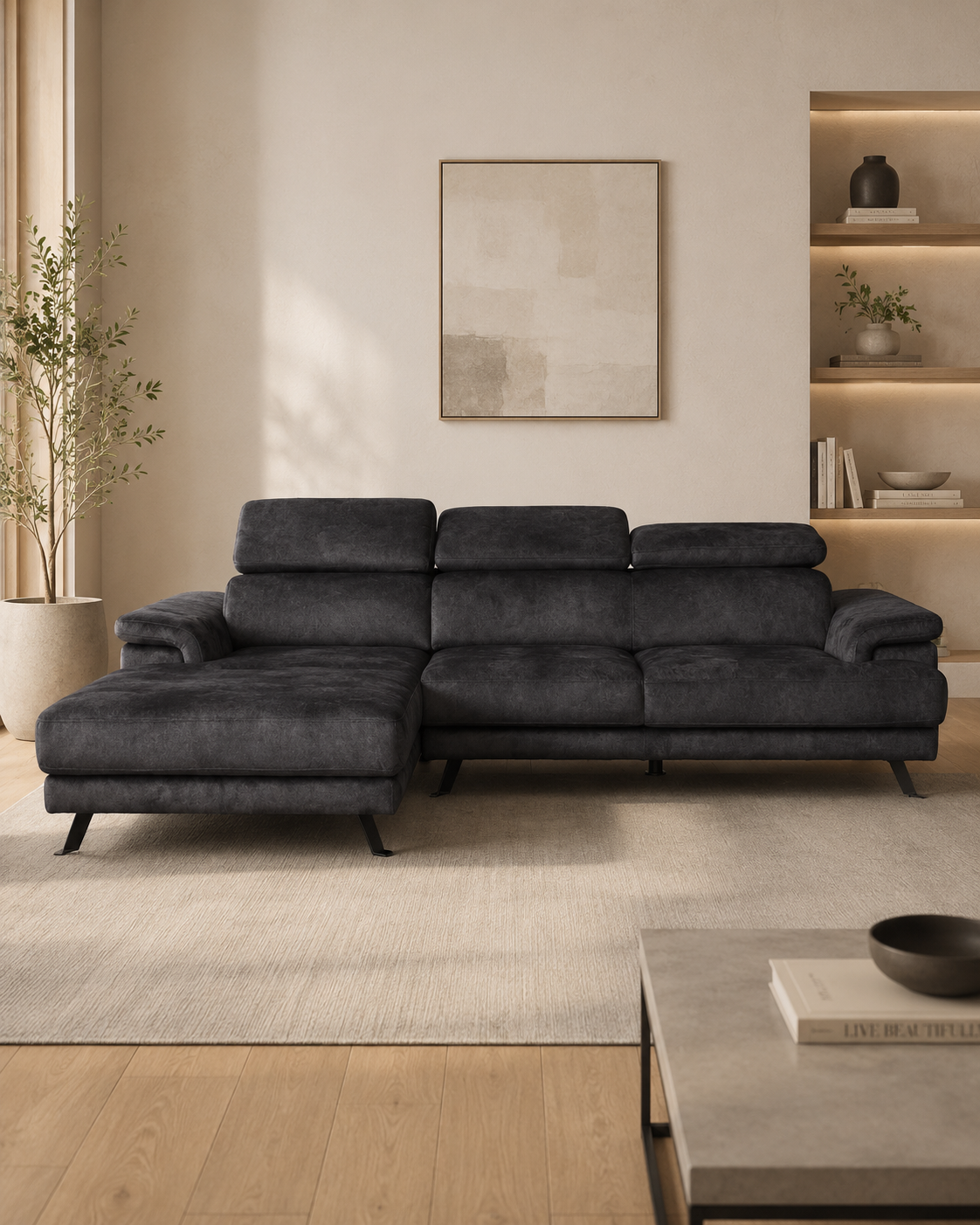 Durham Fabric Chaise Sofa