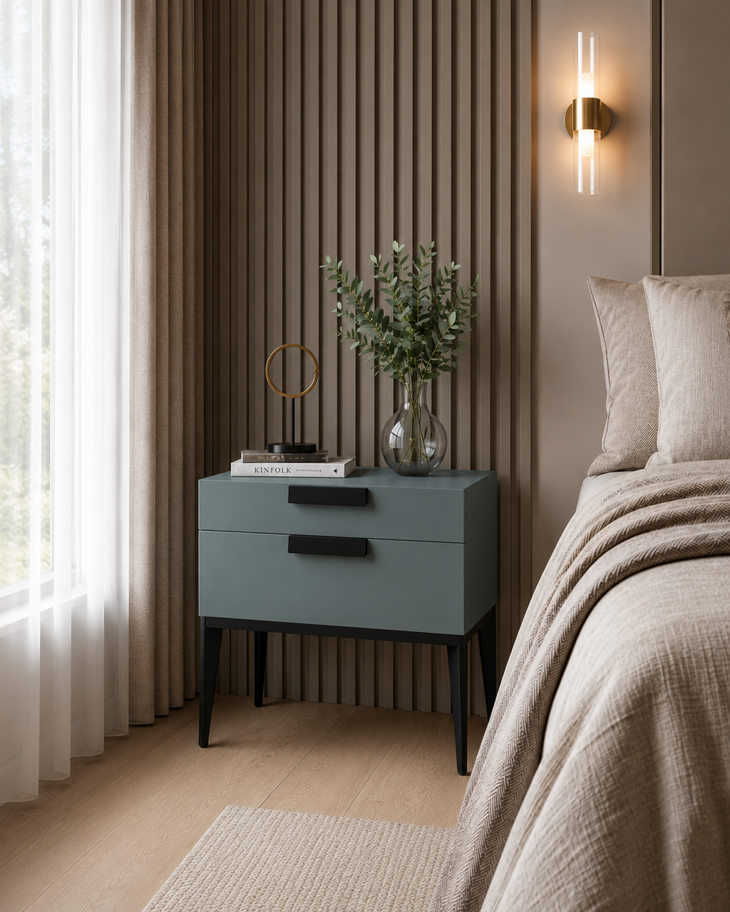 Avel Sage Soft-Touch Bedside Table
