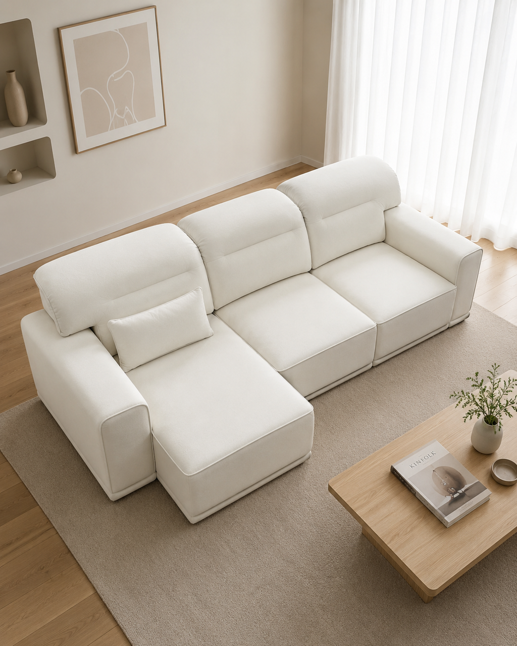 Odessa Fabric Slider L-Shaped Sofa