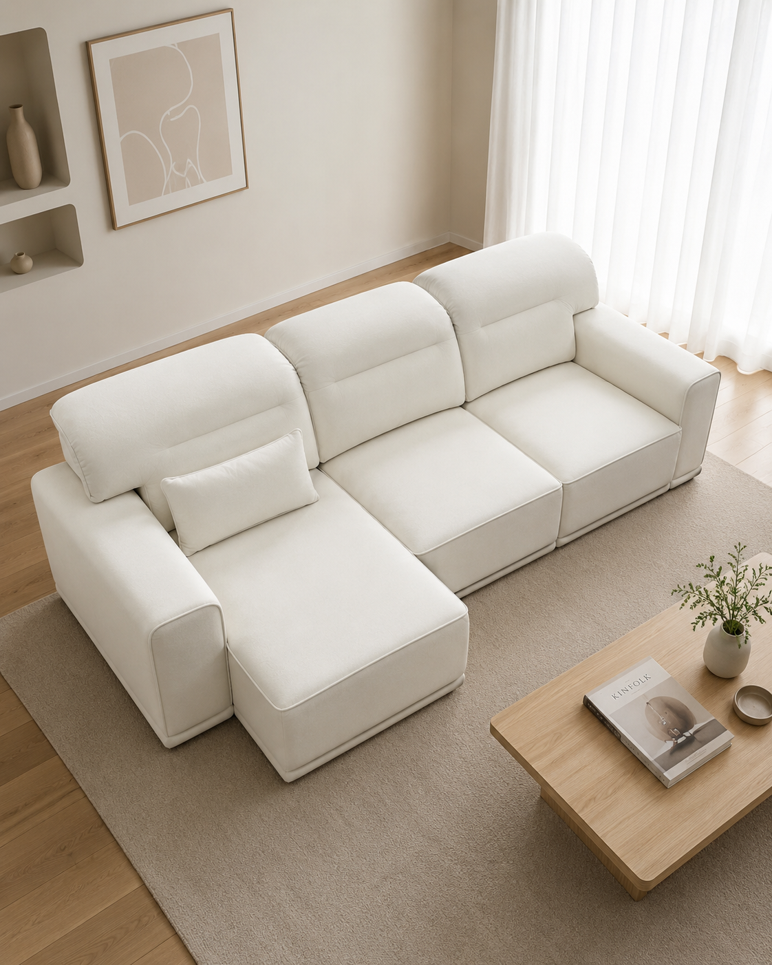 Odessa Fabric Slider L-Shaped Sofa