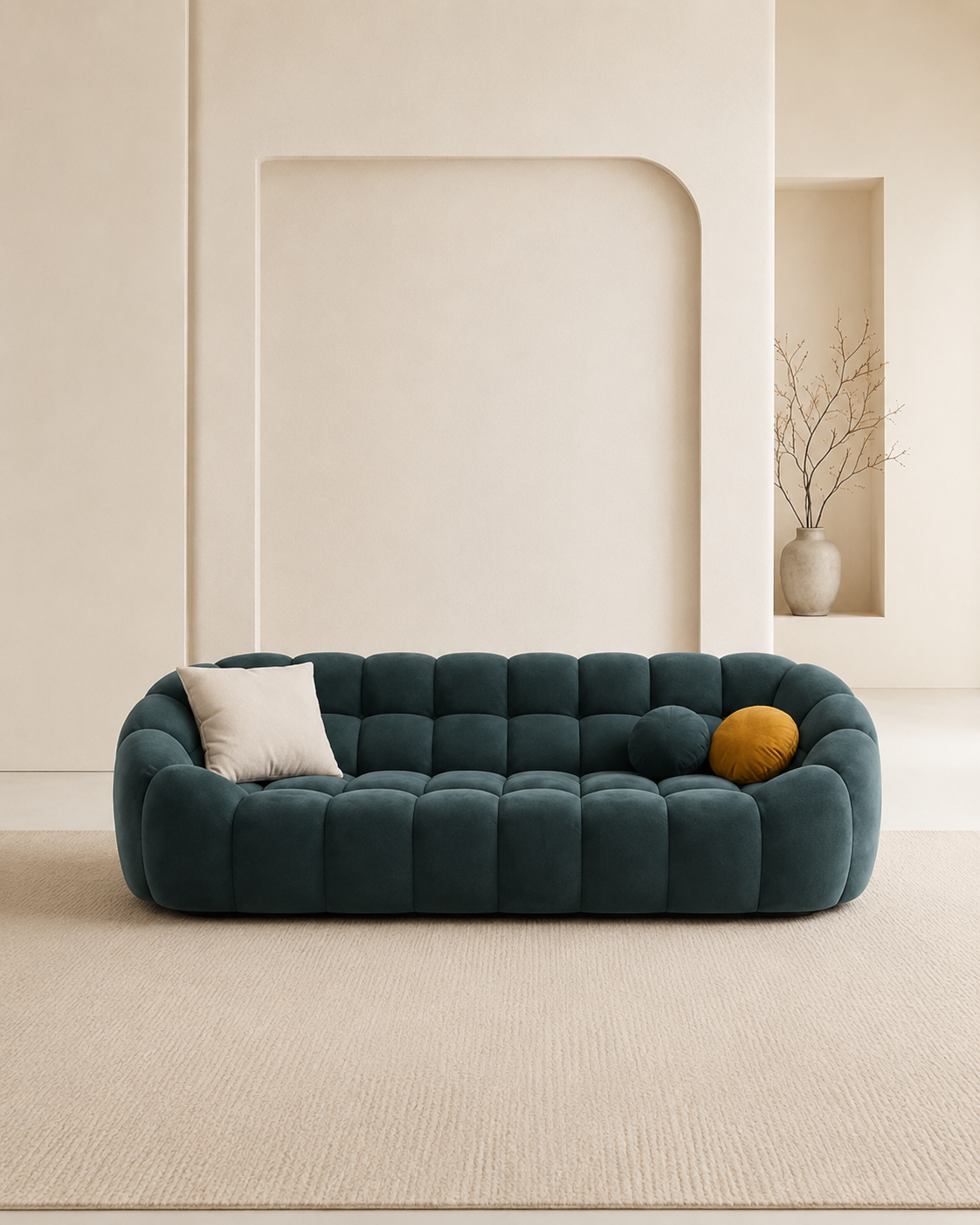 Virelle Velvet Fabric Sofa